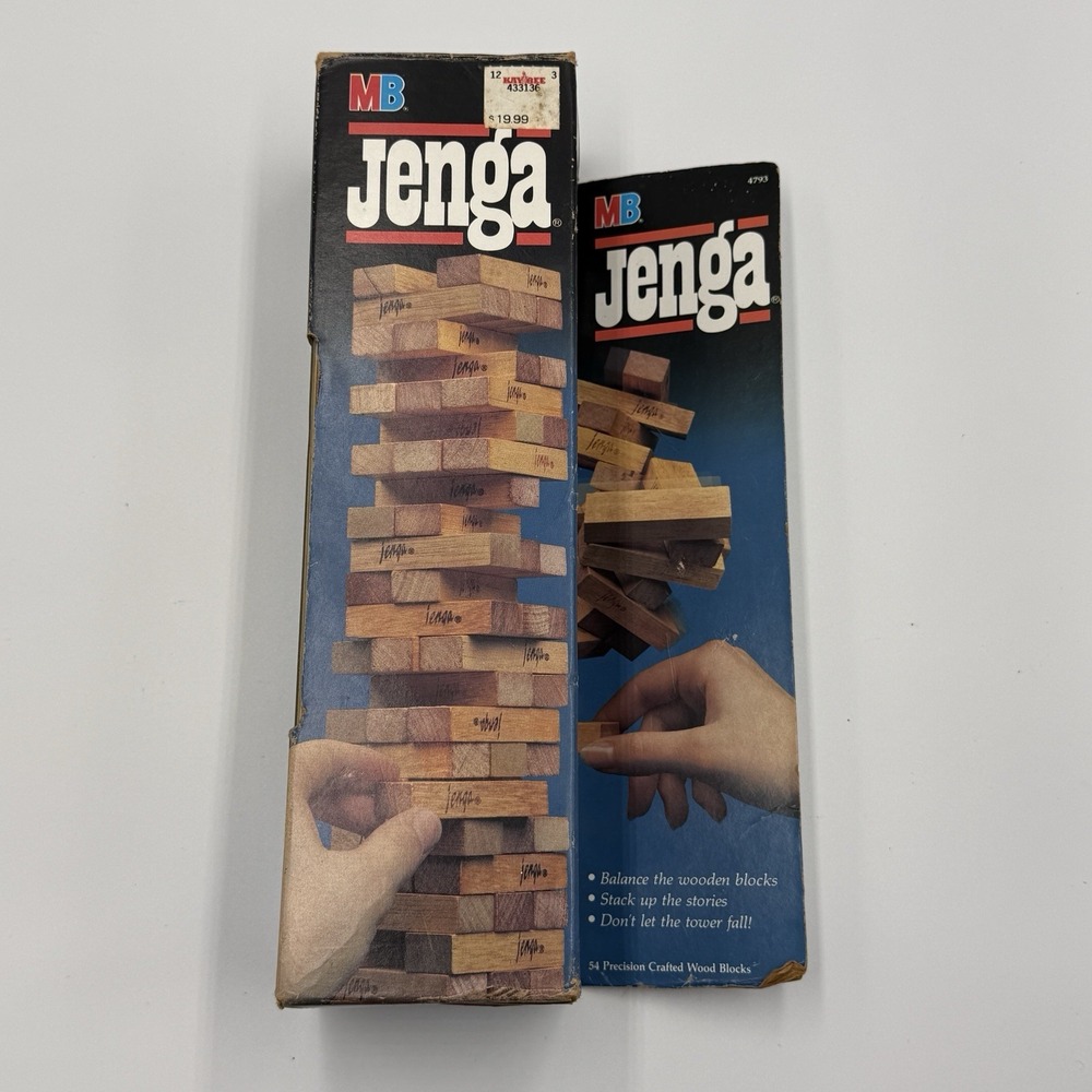Vintage 1986 MB Jenga Game Made in USA Complete in Box